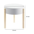 thumbnail image 5 of Mesa auxiliar redonda Benjara de madera con almacenamiento oculto, color blanco y marrón, 5 of 5