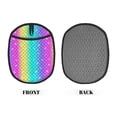 thumbnail image 2 of Pofeuu Rainbow Scales2 Print Silicone Pot Mat Mitten With Hanging Loop Heat Resistant Oven Mitts Non-Slip Bbq Baking Smoking Potholders, 2 of 7