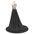 thumbnail image 4 of Vestido de novia elegante de satén largo con escote en A y espalda descubierta para mujer, 4 of 5