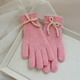 thumbnail image 2 of Hellosay Kids Gloves Boys Girls Knit Thermal Warm Solid Touch Screen Gloves Christmas Gifts 5-12T Pink, 2 of 4