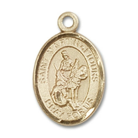 14kt Yellow Gold St. Martin of Tours Medal 1/2 x 1/4 inches