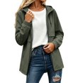 thumbnail image 2 of Windbreaker Jacket Women Spring Fall Long Sleeve Casual Windproof Waterproof Zip Up Hooded Hiking Jackets with Pockets, 2 of 6