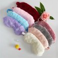 thumbnail image 3 of thinsony Plush Eye Mask Elastic Band Travel Sleeping Mask Solid Color Cute Blindfold Eye Cover, 3 of 8