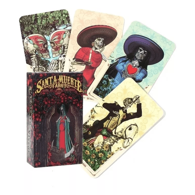 Tarot Santa Muerte | 78 Cartas de Adivinación y Conexión Espiritual + Manual Digital | Lectura Intuitiva y Mística
