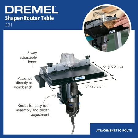 Dremel 231 Rotary Tool Shaper/Router Table to Sand, Edge, Groove, and Slot Wood
