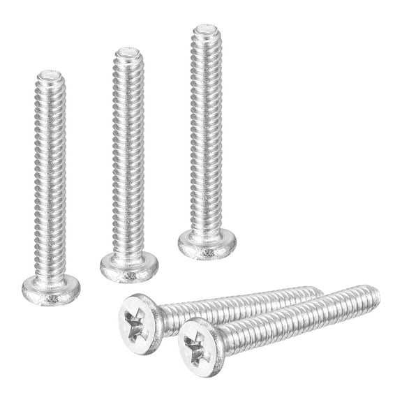 M1.4-0.3 x 10mm 20Pcs Metal Flat Round Head Screws Phillips Drive Machine Bolt