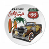 Colorful Classic Cars Beach Pattern Plate Decorative Porcelain Salver Tableware Dinner Dish