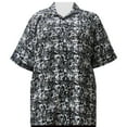 thumbnail image 1 of A Personal Touch Women's Plus Size Short Sleeve Button-Up Print Blouse with Pleats - Black & White Floral Garden - 3X, 1 of 3