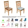 thumbnail image 5 of Blue and White Modern Art Geometric Seat Covers for Dining Room Chairs Set Of 4,Stretch Printed Washable Chair Seat Cover with Elastic Ties and Button,Removable Waterproof Couch Cushion Covers, 5 of 6