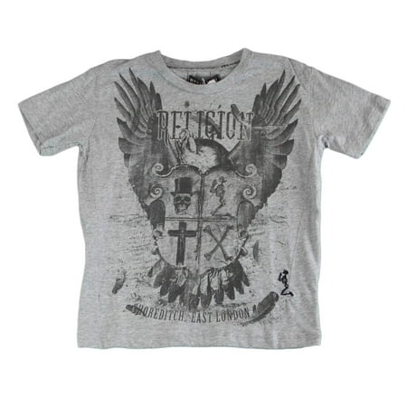 

RELIGION Toddler Boy s Grey Printed Short Sleeve Shirt BT12WHF02 NEW