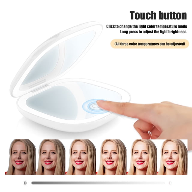 YAOMOBB LED Makeup Mirror Adjustable LED Makeup Mirror Set Clear Soft Light Foldable Mirror for Daily Beauty Routine