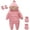 A-pink, variant on 3 Pcs Baby Flannel Lining Snowsuit Unisex Winter Warm Jumpsuit Double Zip Up Romper