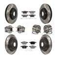thumbnail image 1 of Transit Auto Front Rear Wheel Hub Bearing Assembly Coated Disc Brake Rotor and Ceramic Pads Kit (10Pc) for Car 2017-2019 Ford Escape FWD with 2.5L 1.5L with Parking Assist - Left Right Side KBB-127877, 1 of 10