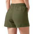 thumbnail image 6 of Women'S Linen Shorts Casual Summer Shorts High Waisted Comfy Pull on Shorts with Pockets Green XL, 6 of 7