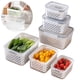 thumbnail image 1 of Produce Saver Container Contenedores Almacenamiento Frutas 3 Piezas Con Tapas para Refrigerador, 1 of 9
