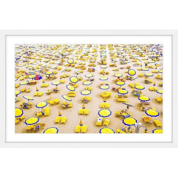 Marmont Hill "Yellow Umbrellas" Framed Painting Print