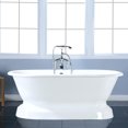 thumbnail image 2 of Aqua Eden VCTND663025 66" Cast Iron Oval Double Ended Pedestal Tub (No Faucet Drillings), White, 2 of 7