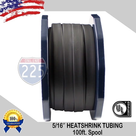 5 FT 5/16 (8mm) Black Polyolefin 2:1 Heat Shrink Tubing Wire Sleeving UL LOT