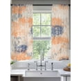 thumbnail image 2 of Orange Blue Sheer Curtains 63 Inch Length 2 Panels Set, Semi Transparent Voile Rod Pocket Curtains for Living Dining Room Bedroom Drapes Minimalist Smear Abstract Art Painting, 2 of 6