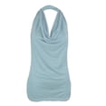 thumbnail image 1 of Blusa sexy con cuello drapeado y espalda descubierta, sin mangas, para mujer - Poliéster, perfecta para mujeres embarazadas y salidas informales, 1 of 2