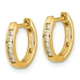 thumbnail image 2 of Auriga Fine Jewelry 10K Yellow Gold Polished Diamond Hinged Hoop Earrings for Women, 2 of 5