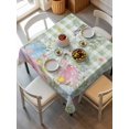 thumbnail image 2 of Easter Eggs Suqare Tablecloth - 60 x 60 Inch, Spring Daisy Eucalyptus Leaves Sage Green Plaid Waterproof & StainResistant Tablecloth, Washable Oil-proof Table Cover for Dining/Party/Wedding/Buffet, 2 of 9