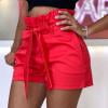 thumbnail image 1 of Womens Pants Womens Pockets Wide-Leg Pure Color Short Pants Red L, 1 of 8