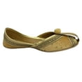 thumbnail image 2 of Women Velvet & Leather Shoes Punjabi Jutti For Women Slip on Handmade &nbsp;Gold&nbsp; US 9/ EURO 40, 2 of 5