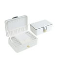 thumbnail image 4 of yingyy Jewelry Box Storage Earrings Organizer Double Layer Ring Case Pendants Fashionable Storing Packaging Container White White, 4 of 6