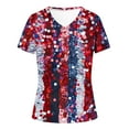 thumbnail image 4 of Fartey 4th of July Patriotic T Shirt for Women Red White Blue Graphic Tees Loose Comfy Short Sleeve V Neck Patriotic Shirts Fashion Independence Day Tops Blue L, 4 of 4