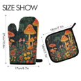 thumbnail image 2 of Yayeee Oven Mitts and Pot Holder Set of 4 Heat Resistant Kitchen Gloves Baking Hot Pad, Forest Mushroom, 2 of 5