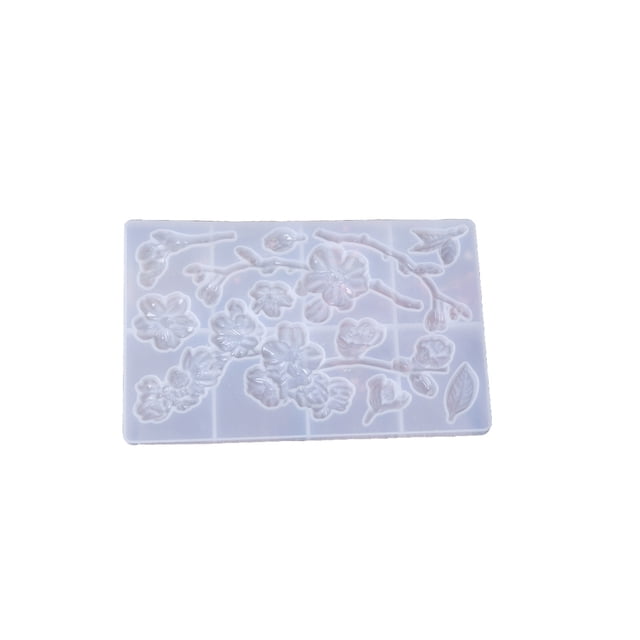 Bearachild Molde de silicona, molde de fundición de flores de Magnolia, colgante hecho a mano, artesanía de resina, accesorios DIY, decoración para Artesanía ramas de flores de ciruelo Bearachild HA060499-02