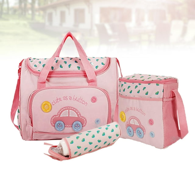 Ensemble de 4 Pcs Sacs à Couches Multifonctions Grande Capacité et Matelas à Langer Imperméables Durables Portatifs Ensemble de Sac à Couches Sac d'Allaitement pour Bébé Sac pour Maman