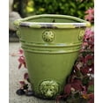thumbnail image 4 of Old World Roman Style Wall Hanging Planter in Cracked Ice Ceramic Finish. Green, 4 of 5