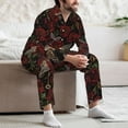 thumbnail image 5 of Mens Pajamas Set, Fishbone rose Button Down Long Sleeve Loungewear Sleepwear Pjs sets for Men, 5 of 5