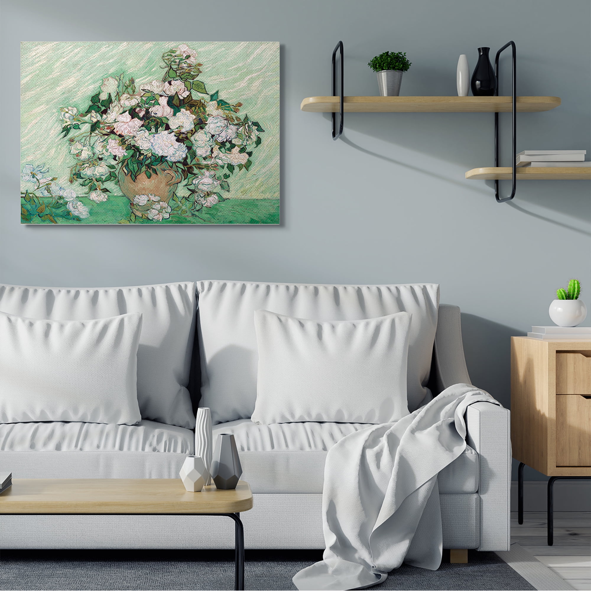 Stupell Industries Impressionist Arrangement of Chrysanthemums Traditional Painting,36 x 48,Designed by Vincent Van Gogh