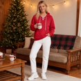 thumbnail image 6 of Women's Lace Up Hoodie, Long Sleeve Pullover Hooded Sweatshirt with Kangaroo Pocket for Casual Everyday Wear, 6 of 8