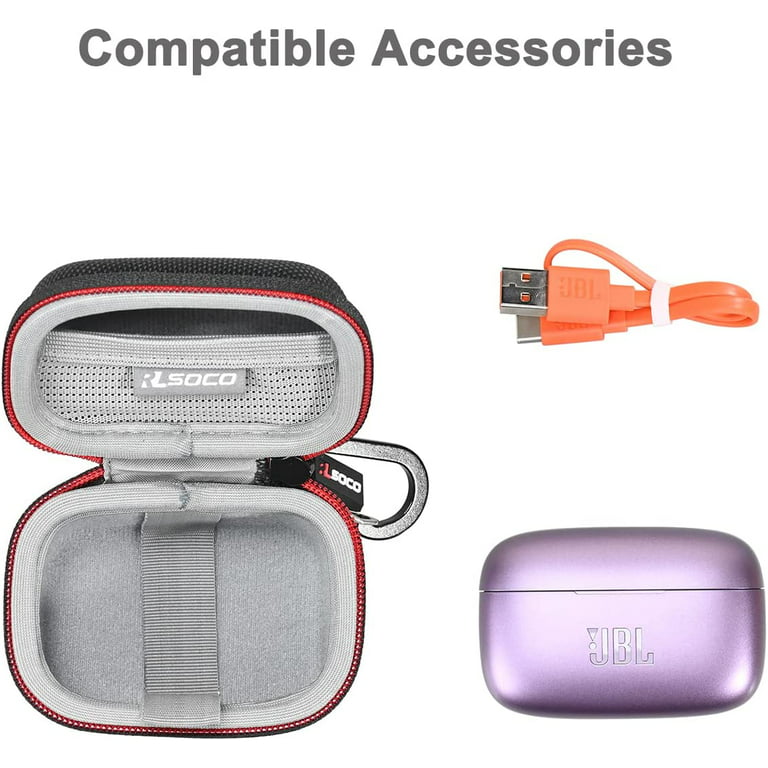 For JBL WAVE 300 TWS Earphone Silicone Cover Drop-proof Case with Anti-lost  Buckle - Black Wholesale