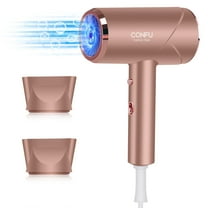 Ionic Hair Dryer, CONFU 1600W Portable Lightweight Blow Dryer, with 2 Concentrator Nozzles and for Home Travel
