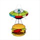 thumbnail image 4 of 2 Piezas UFO Abducción una Hamburguesa Vitral UFO Hamburguesa Colgante de Vidrio, 4 of 5