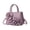 Purple, variant on Ladies Top Handle Satchel 3D Flower Women's Elegant Handbags Lightweight Pu Leather Crossbody Bags Tote Purse Brown