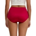 thumbnail image 2 of Unique Bargains Women's Floral Lace Breathable Mid Rise Underpants L Wine Red, 2 of 6
