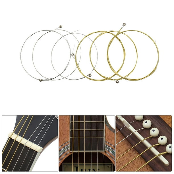 Ensemble complet de remplacement de cordes de guitare folk acoustique 6  pièces (.009-.045) noyau en acier en alliage de cuivre enroulé avec boule  d'extrémité Tension moyenne 