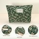 thumbnail image 3 of Bolsa de maquillaje floral, bolsa de maquillaje de gran capacidad, bolsa de cosméticos, bolsas de cosméticos para mujeres para monedero, fundas, lápices labiales, pinceles, verde, 3 of 7