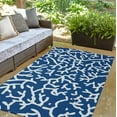 thumbnail image 3 of 3' x 5' Simply Daisy Seaweed Beach Style Chenille Area Rug, Nautical Navy, 3 of 4