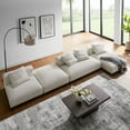 thumbnail image 5 of Modway Solace 4-PC Modular Upholstery Fabric Sectional Sofa w/Ottoman in Salt, 5 of 10