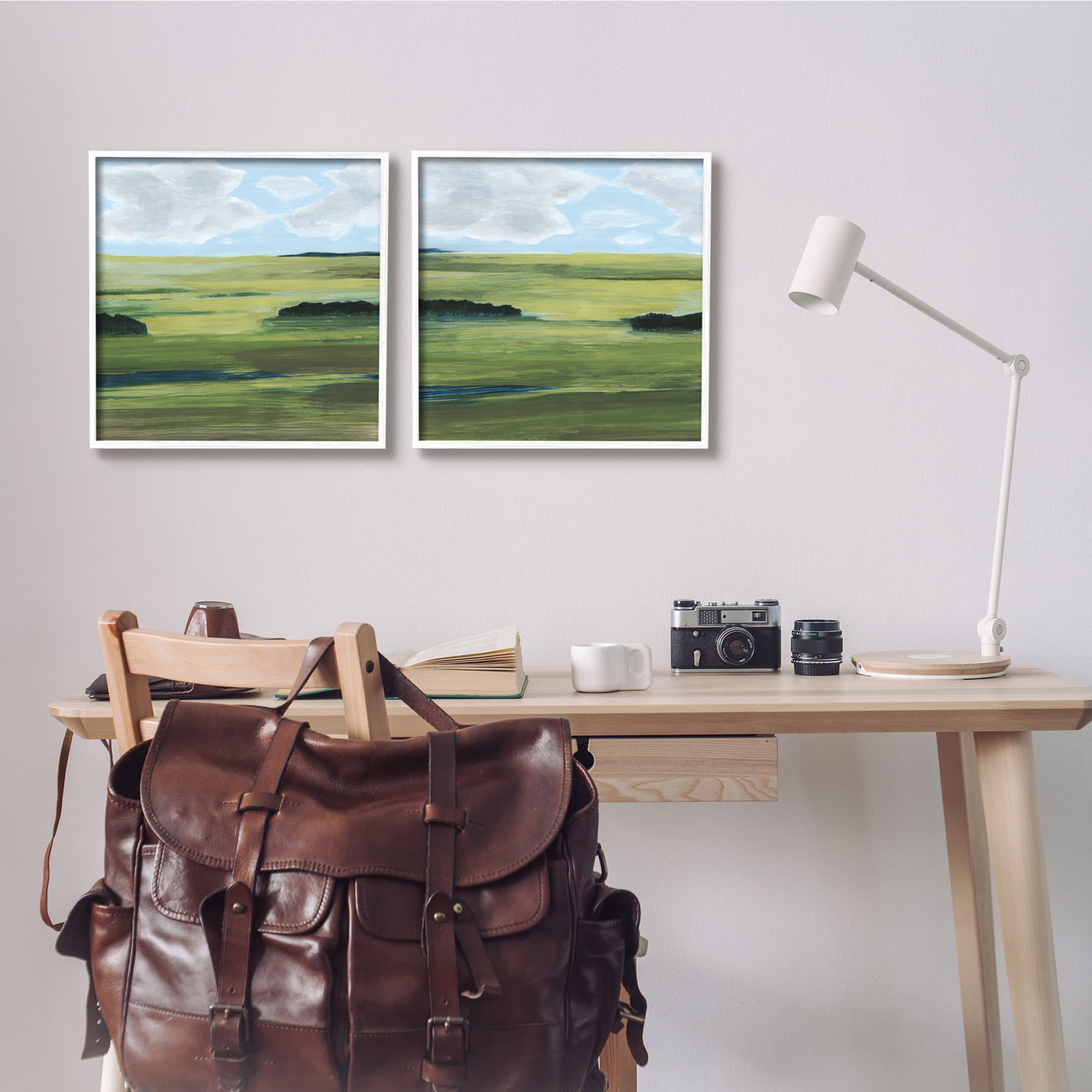 Stupell Indtries Rtic Green Valley Trees Abstraction Blue Sky,17 x 17,Design by Grace Popp