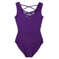 thumbnail image 5 of iEFiEL Women Sleeveless Mesh Splice Ballet Dance Leotard Yoga Gymnastics Bodysuit, 5 of 6
