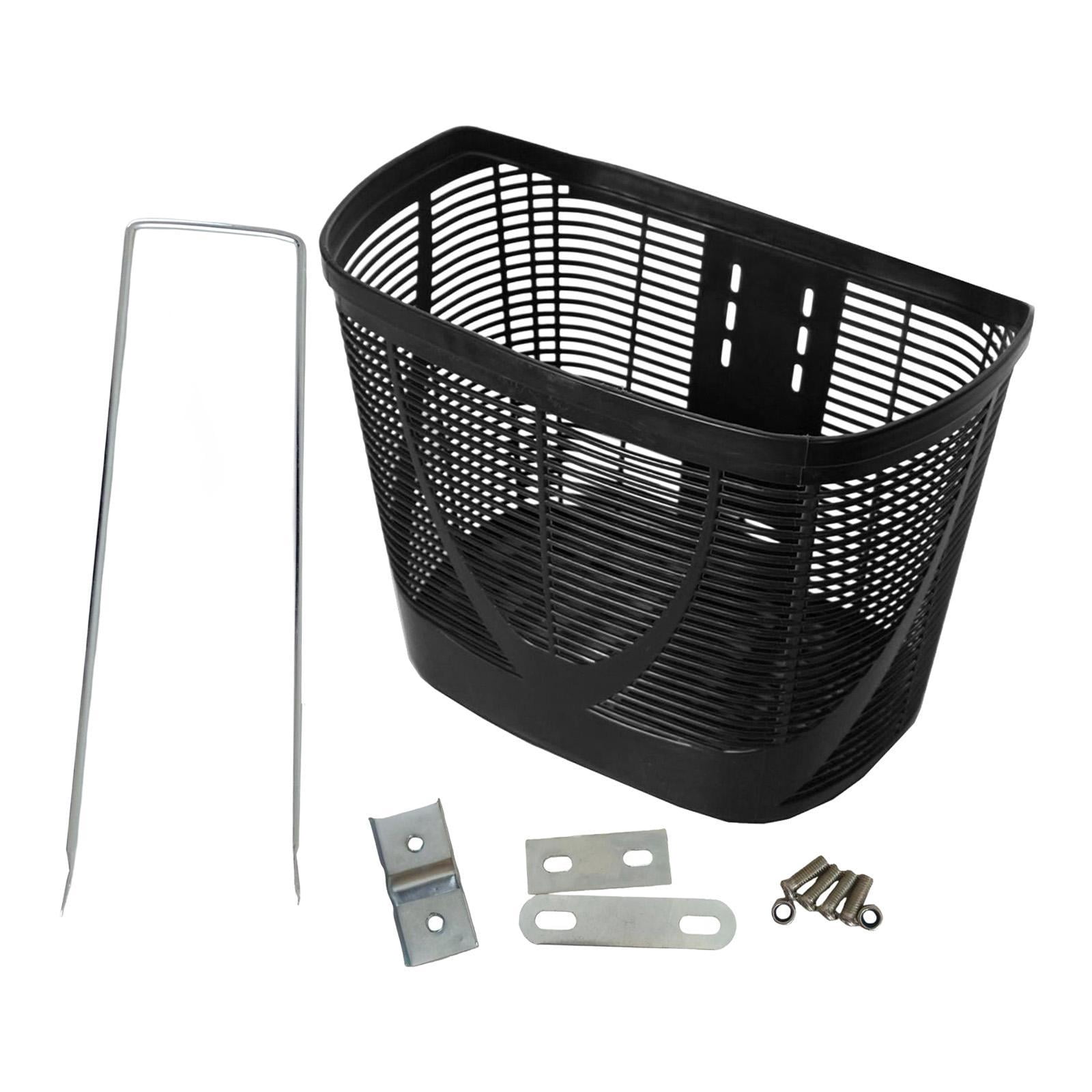 Luwecf Front Basket, Easy-to-mount Storage Basket for Travel, Shopping, Mountain Bikes Black