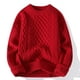 thumbnail image 1 of Suéter de cuello redondo de otoño e invierno para hombre de Twist Knitwear Suéter de base cálida interior engrosada con forro polar para adolescentes, 1 of 6